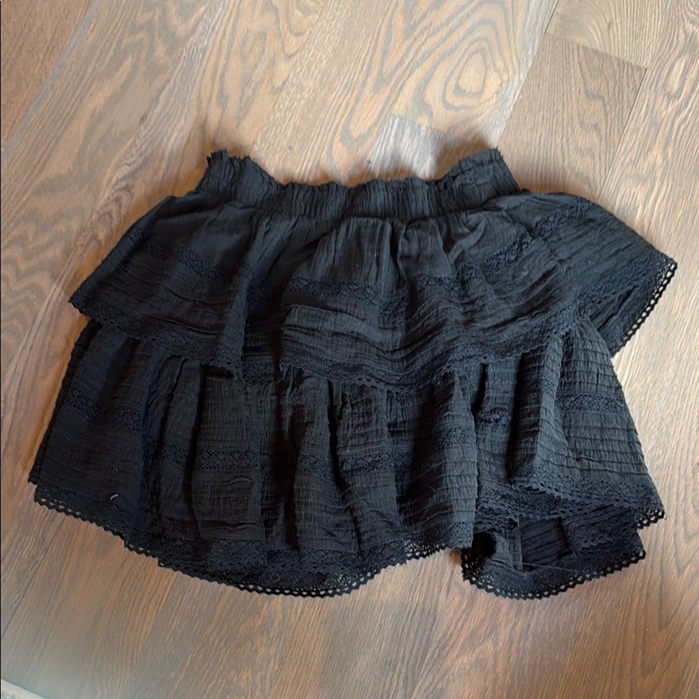 Aerie Black Ruffled Skirt